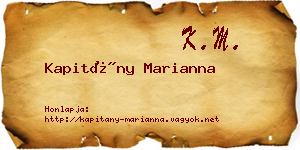 Kapitány Marianna névjegykártya